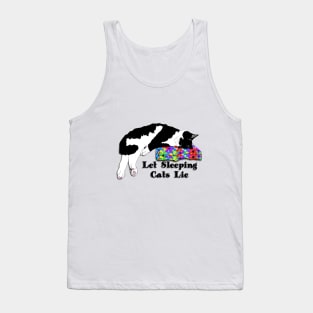Let sleeping Cats Lie Cute tuxedo cat copyright by TeAnne Tank Top